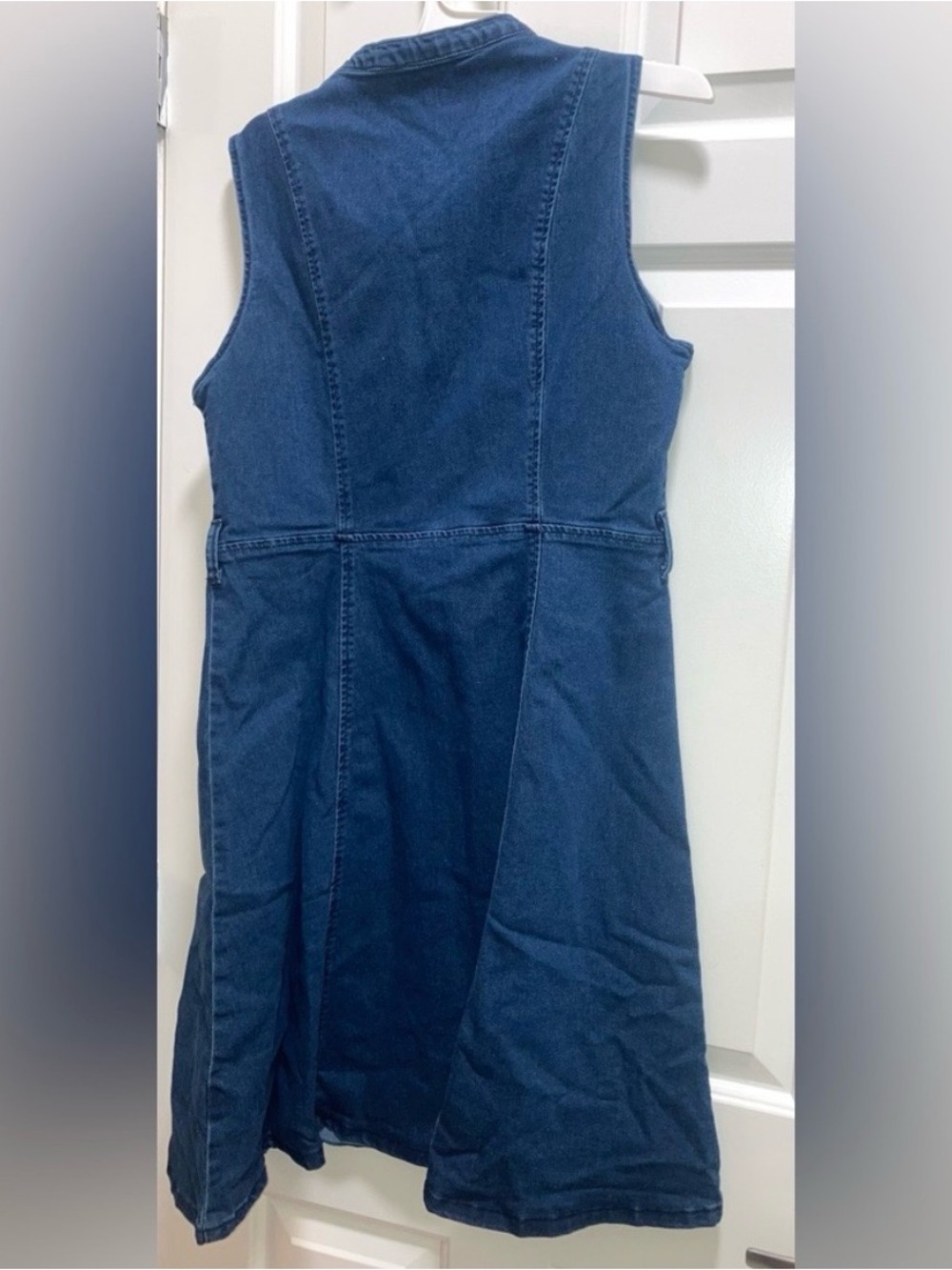 Allegra K Women’s Denim Sleeveless V Neck Fit and Flare Dress Size Small new - Picture 5 of 5